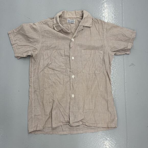 Vintage 60s Archdale White Check Pattern Cotton Loop Collar - Picture 1 of 5